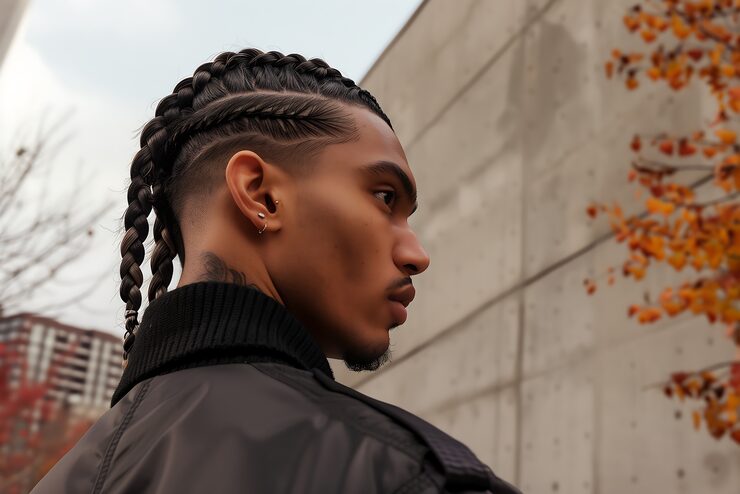 mens corn rows style